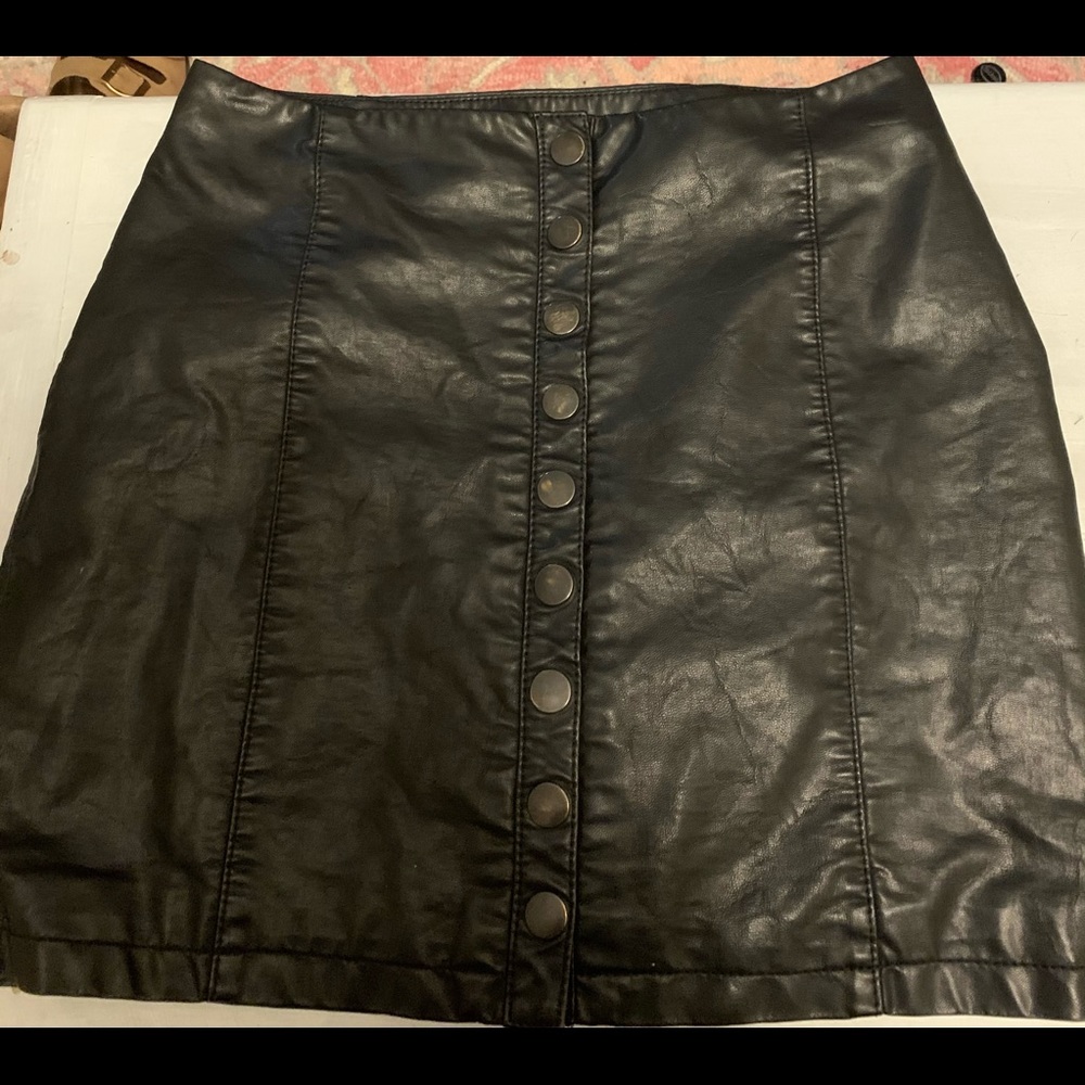 Free people black button down skirt